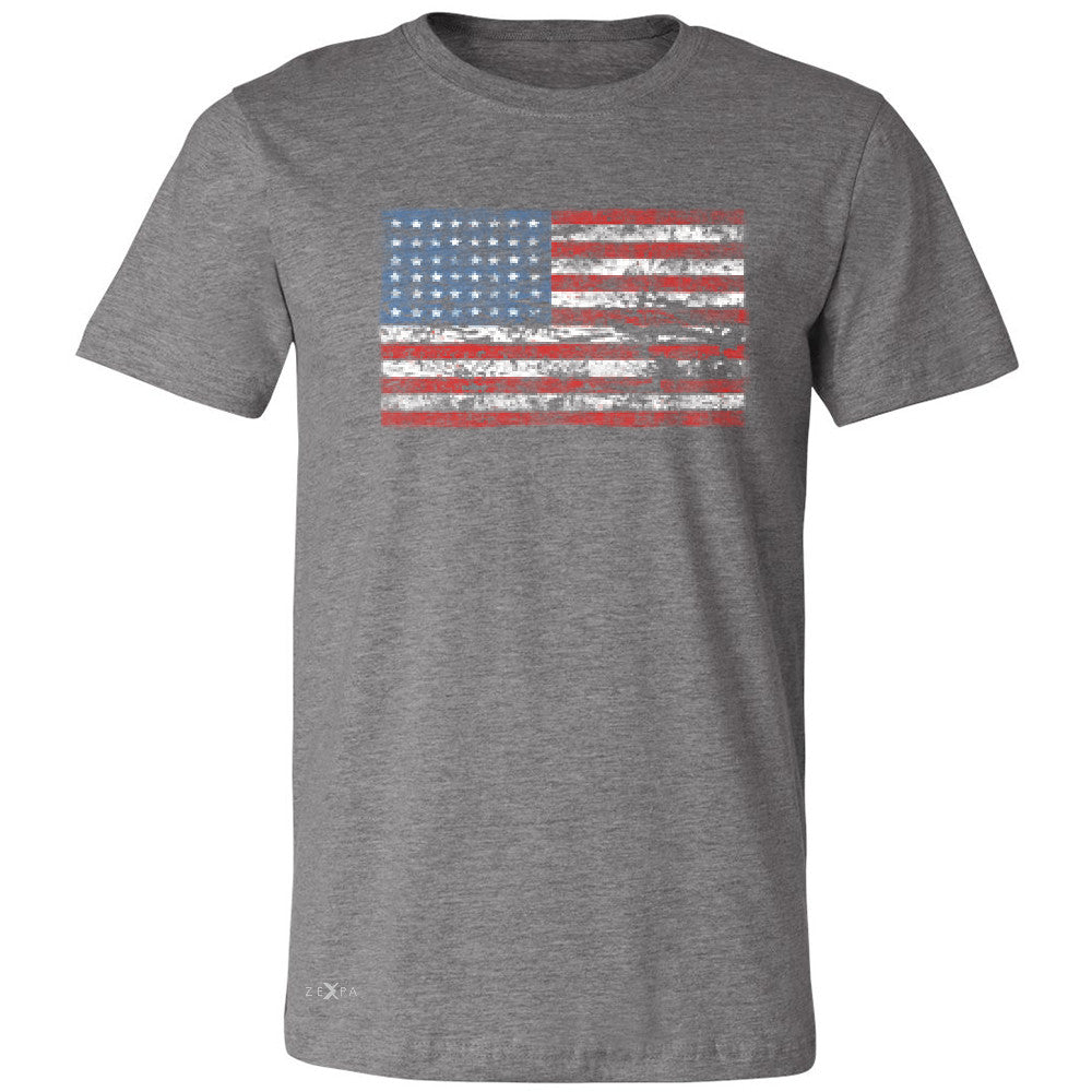 Distressed Atilt American Flag USAÂ  Men's T-shirt Patriotic Tee - Zexpa Apparel - 3