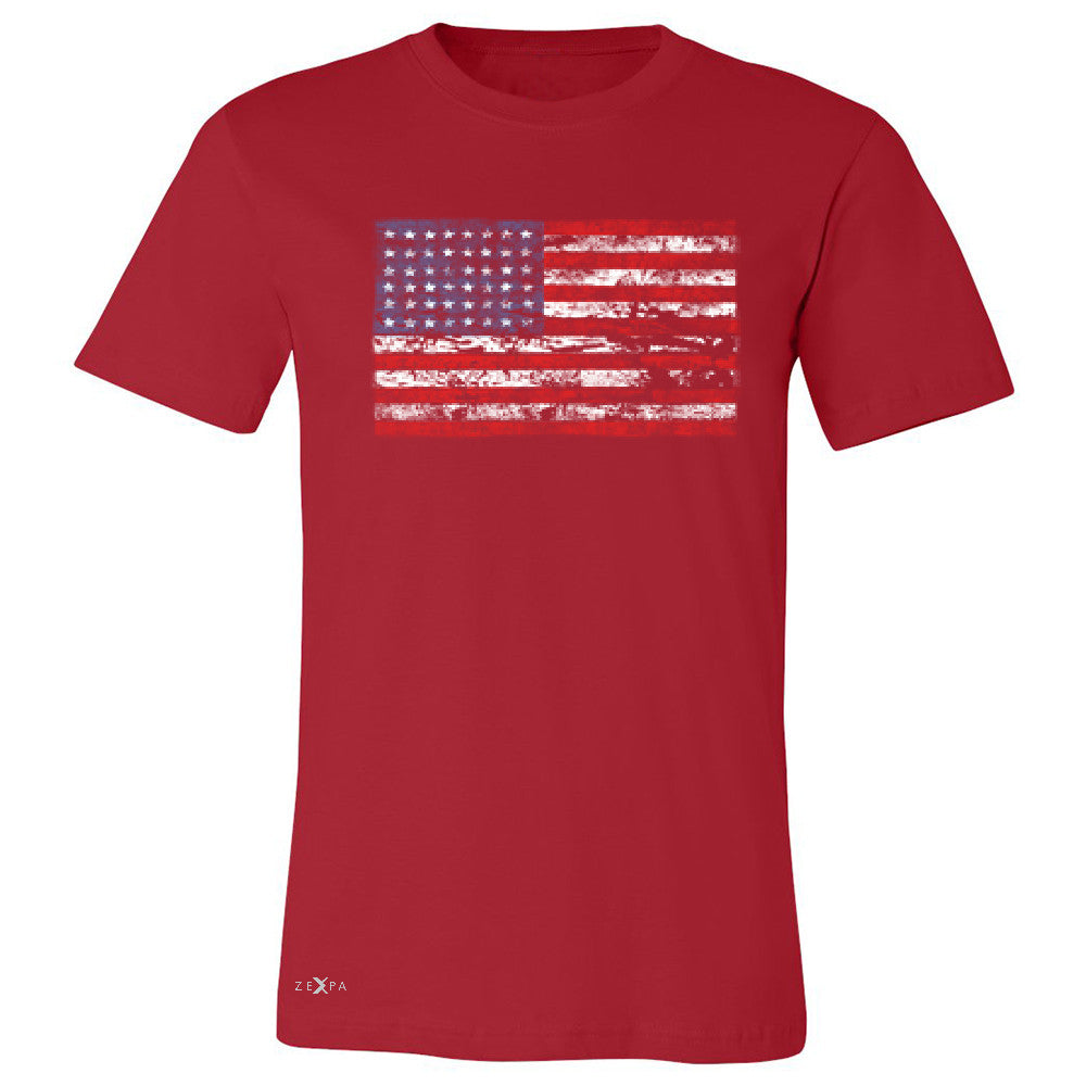 Distressed Atilt American Flag USAÂ  Men's T-shirt Patriotic Tee - Zexpa Apparel - 5