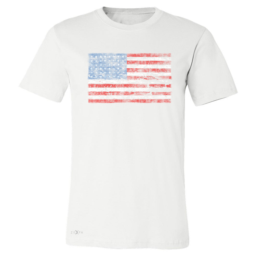 Distressed Atilt American Flag USAÂ  Men's T-shirt Patriotic Tee - Zexpa Apparel - 6