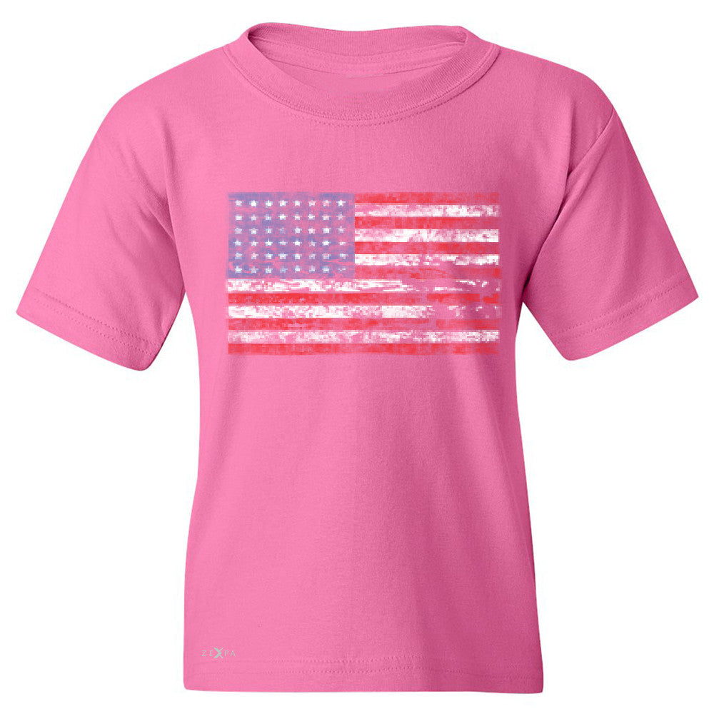Distressed Atilt American Flag USAÂ  Youth T-shirt Patriotic Tee - Zexpa Apparel - 3