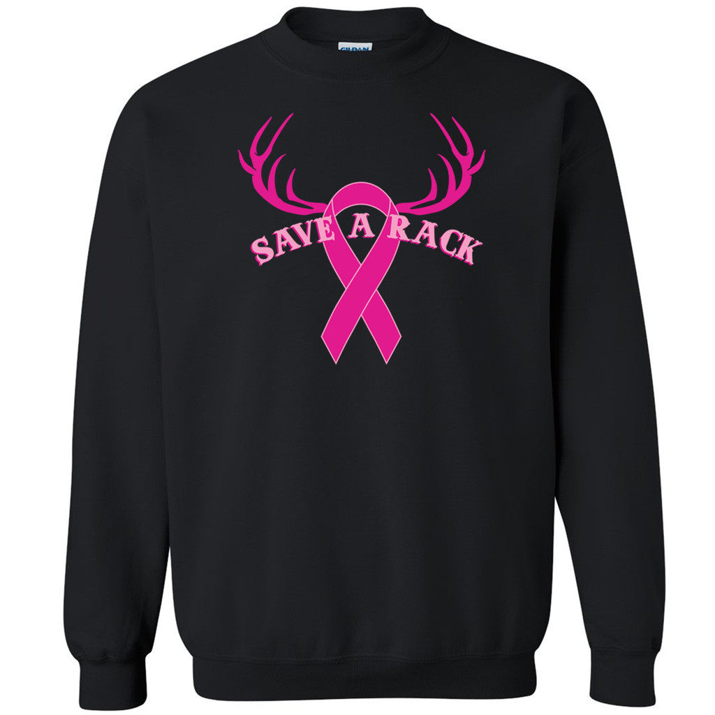 Save a Rack Unisex Crewneck Breast Cancer Awareness Month Run Sweatshirt - Zexpa Apparel