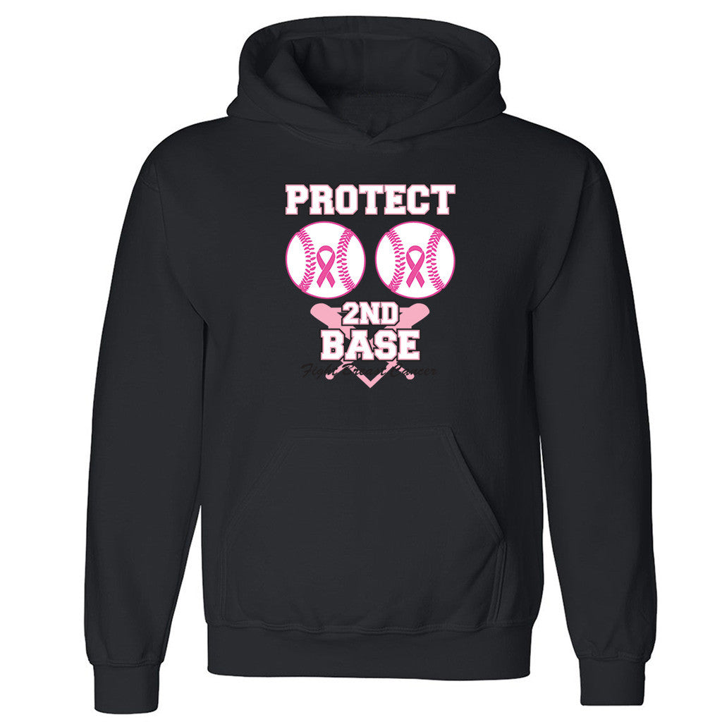 Zexpa Apparelâ„¢ Protect Second Base Unisex Hoodie Breast Cancer Awareness Run Hooded Sweatshirt