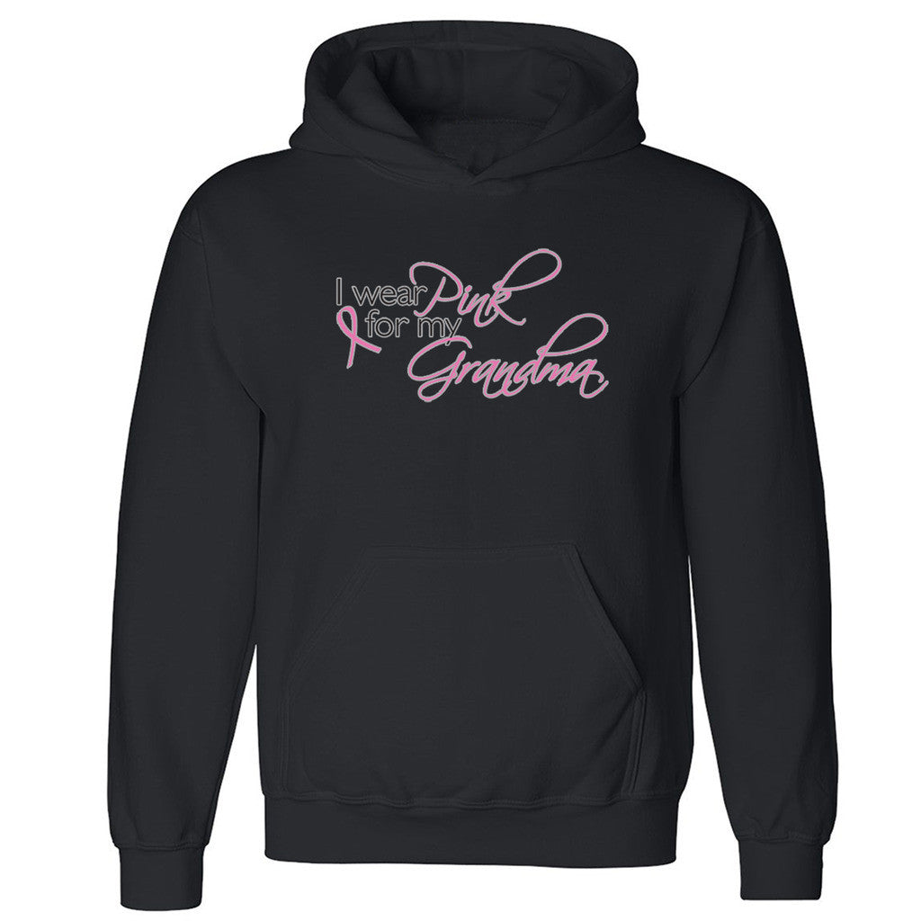 Zexpa Apparelâ„¢ I Wear Pink For My Grandma Unisex Hoodie Breast Cancer Month Hooded Sweatshirt