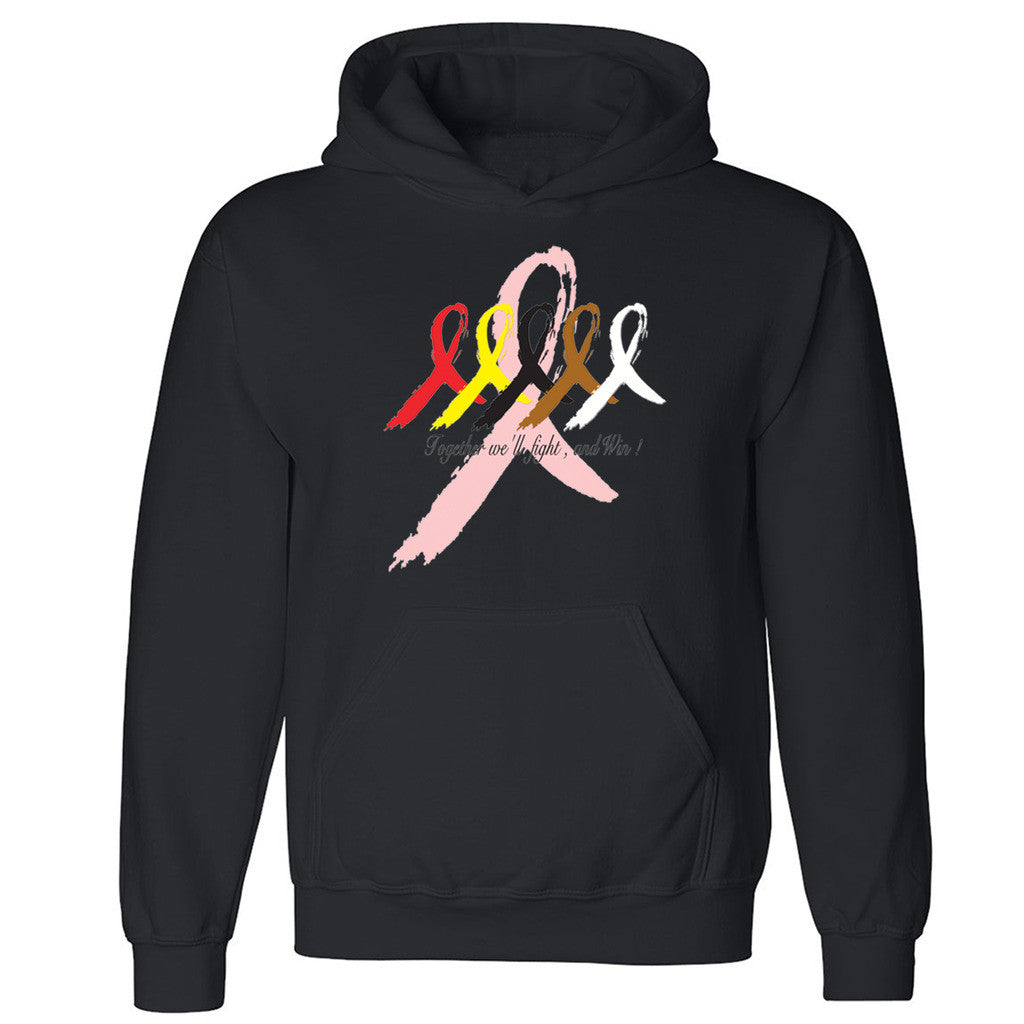Zexpa Apparelâ„¢ Together We'll Fight and Win!! Unisex Hoodie Cancer Awareness Hooded Sweatshirt