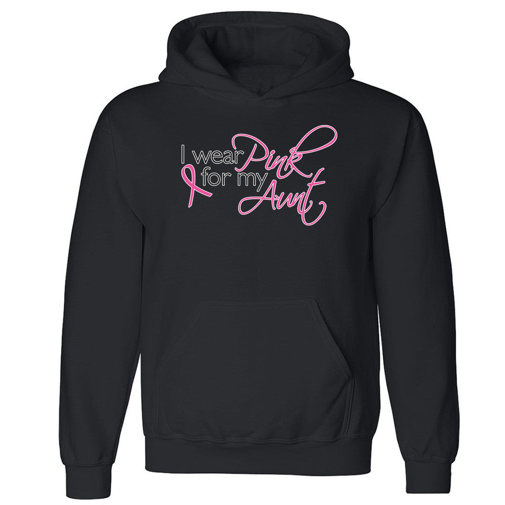Zexpa Apparelâ„¢ I Wear Pink For My Aunt Unisex Hoodie Breast Cancer Awareness Hooded Sweatshirt