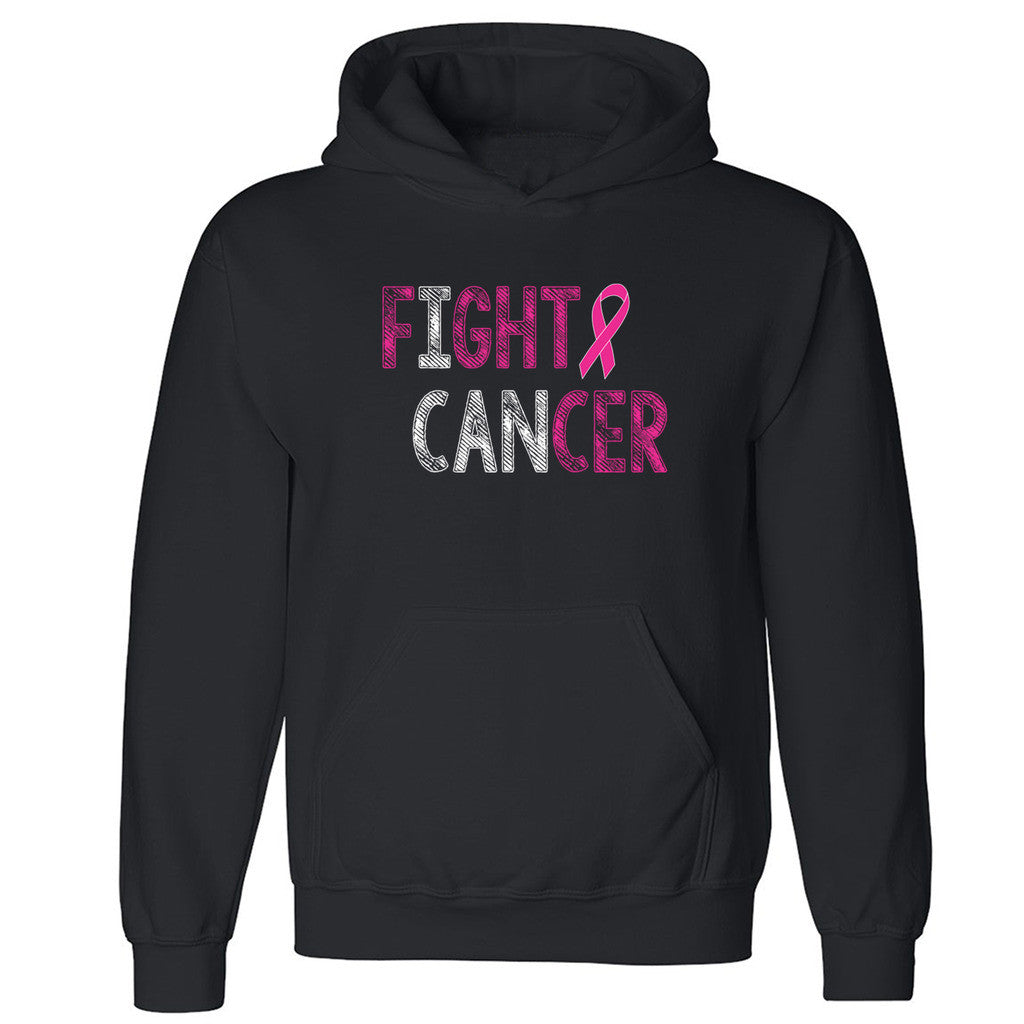 Zexpa Apparelâ„¢ Fight Cancer Pink Ribbon Unisex Hoodie Breast Cancer Awareness Hooded Sweatshirt