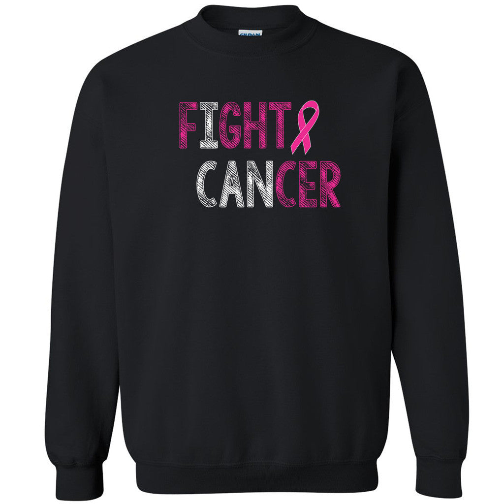 Fight Cancer Pink Ribbon Unisex Crewneck Breast Cancer Awareness Sweatshirt - Zexpa Apparel