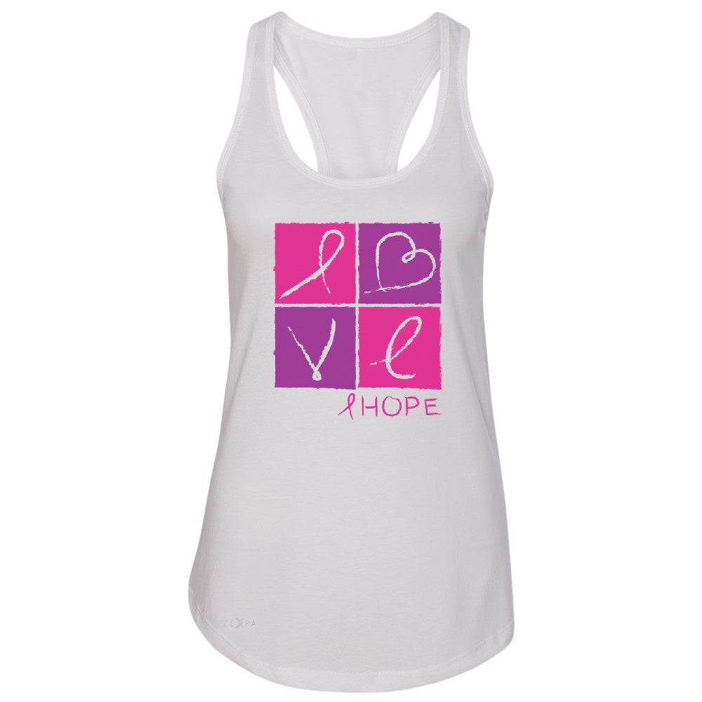 Hope Love Women's Racerback Breast Cancer Awareness Month Support Sleeveless - Zexpa Apparel - 4