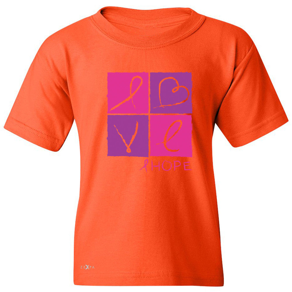 Hope Love Youth T-shirt Breast Cancer Awareness Month Support Tee - Zexpa Apparel - 2