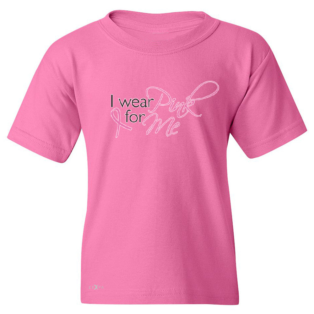 I Wear Pink For Me Youth T-shirt Breast Cancer Awareness Month Tee - Zexpa Apparel - 3