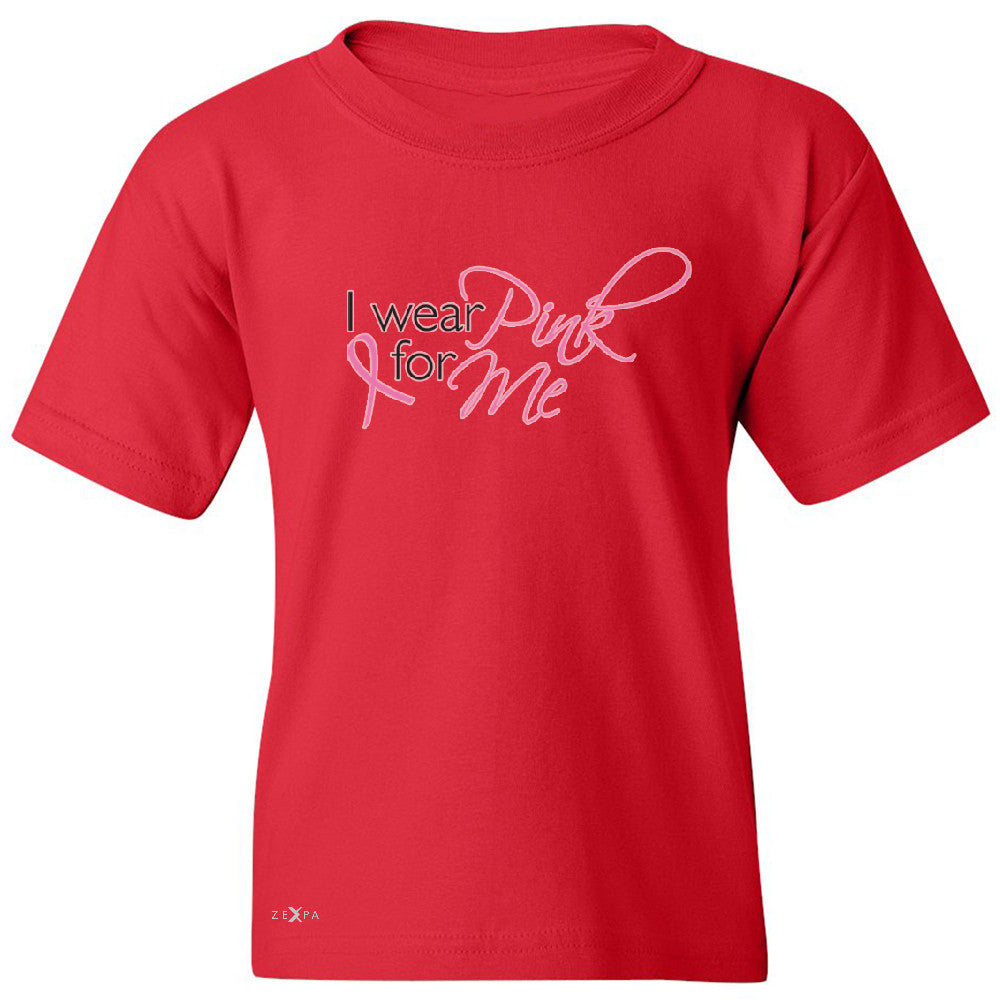 I Wear Pink For Me Youth T-shirt Breast Cancer Awareness Month Tee - Zexpa Apparel - 4