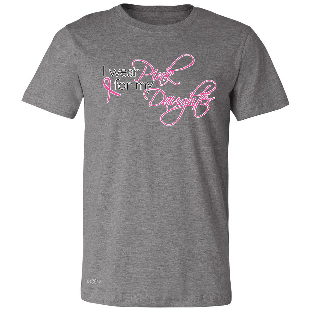 I Wear Pink For My Daughter Men's T-shirt Breast Cancer Awareness Tee - Zexpa Apparel - 3