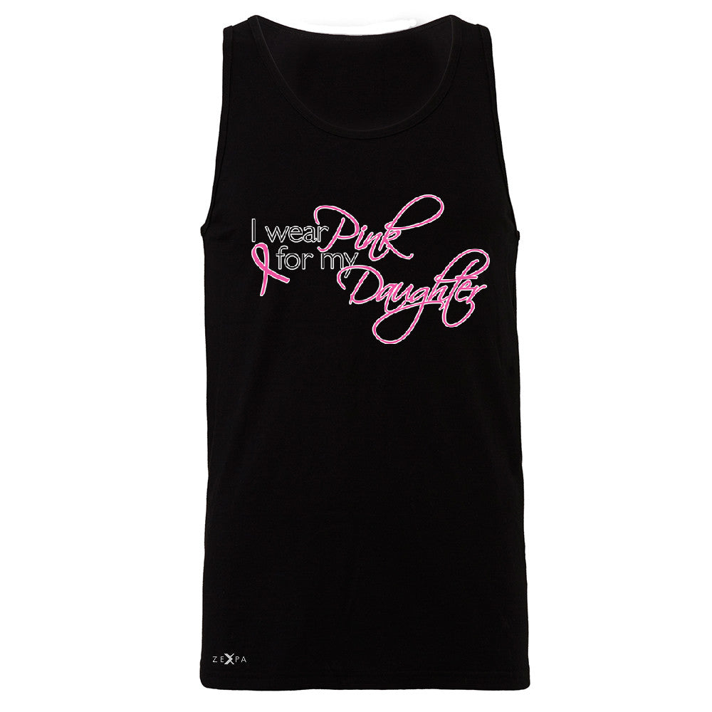 I Wear Pink For My Daughter Men's Jersey Tank Breast Cancer Awareness Sleeveless - Zexpa Apparel - 1