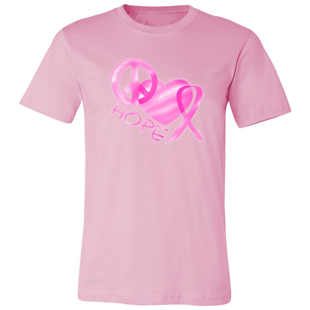 Hope Peace Ribbon Heart Men's T-shirt Breast Cancer Awareness Tee - Zexpa Apparel - 4