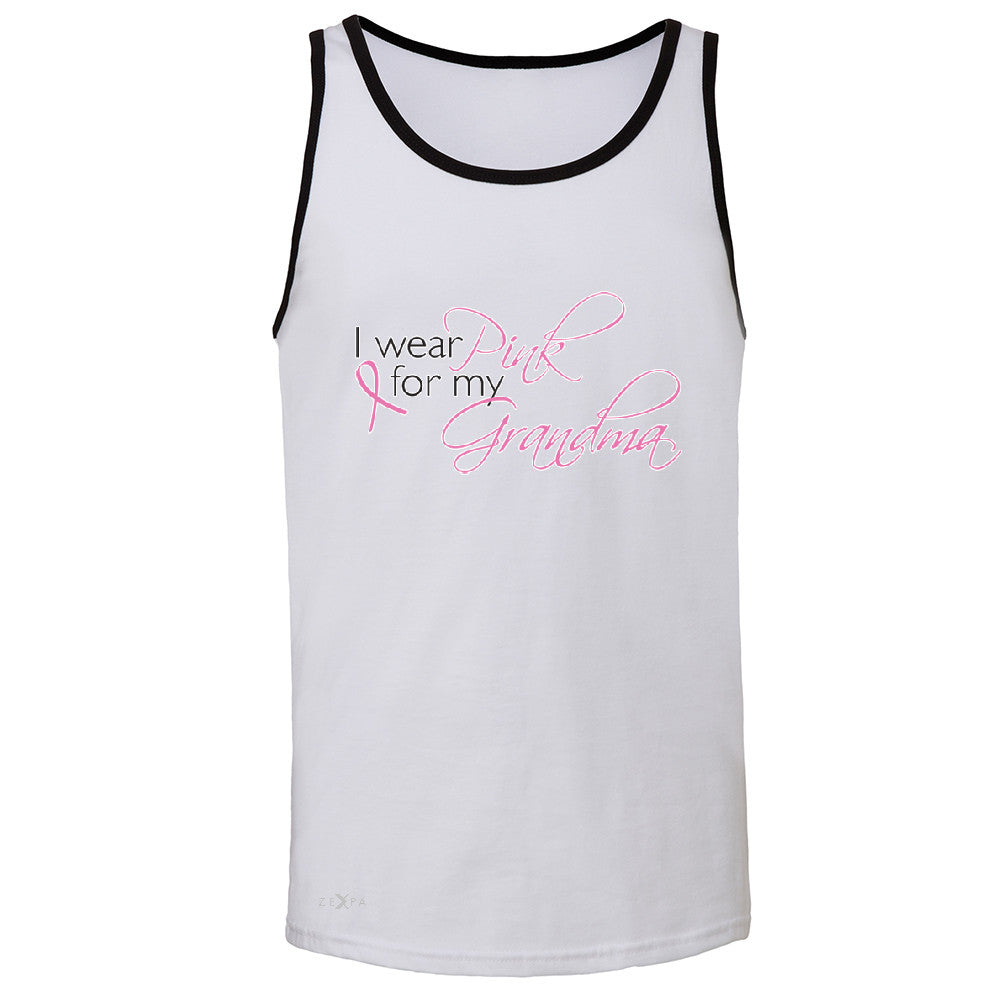 I Wear Pink For My Grandma Men's Jersey Tank Breast Cancer October Sleeveless - Zexpa Apparel - 5