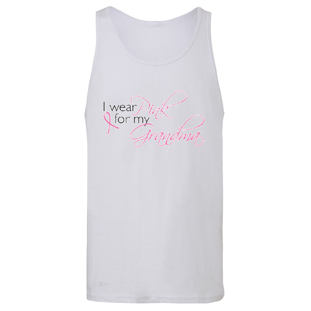 I Wear Pink For My Grandma Men's Jersey Tank Breast Cancer October Sleeveless - Zexpa Apparel - 6