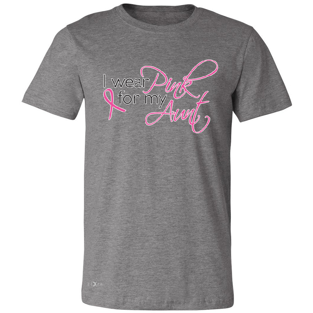 I Wear Pink For My Aunt Men's T-shirt Breast Cancer Awareness Tee - Zexpa Apparel - 3