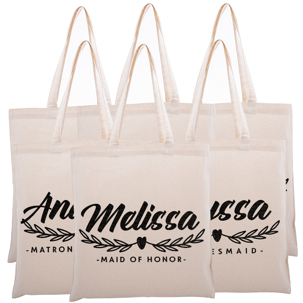 Personalized Tote Bag For Bridesmaids Wedding | Customized Bachelorette Party Bag | Baby Shower and Events Totes |Design #20