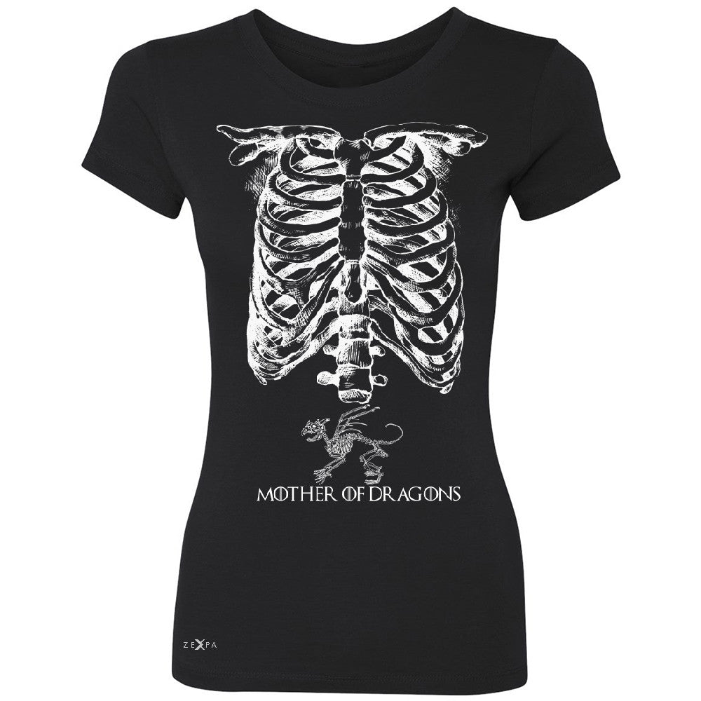 Zexpa Apparelâ„¢ Mother Of Dragons X-Ray Rib Cage Women's T-shirt Pregnant Halloween Costume Got Throny Tee - Zexpa Apparel Halloween Christmas Shirts