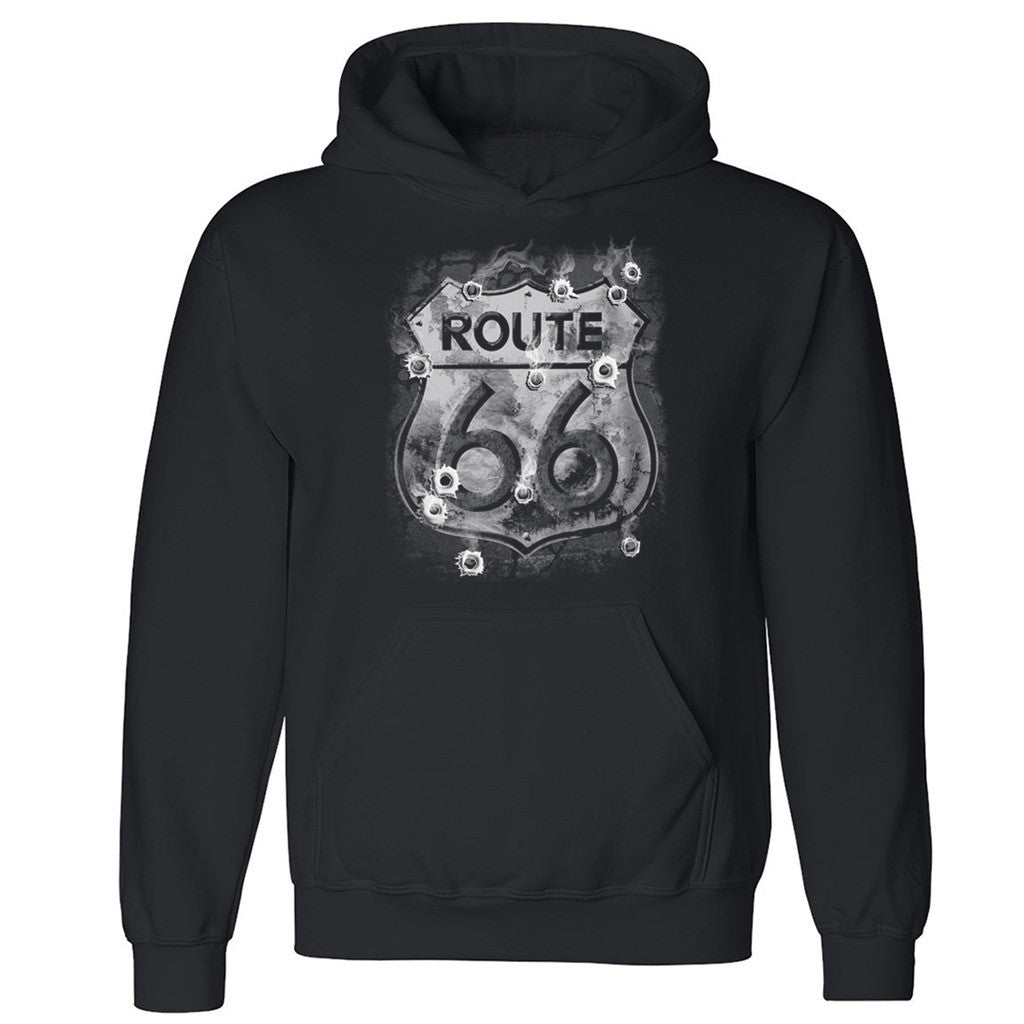 Zexpa Apparelâ„¢ Distressed Route 66 Mother Road  Unisex Hoodie USA Classic Hooded Sweatshirt