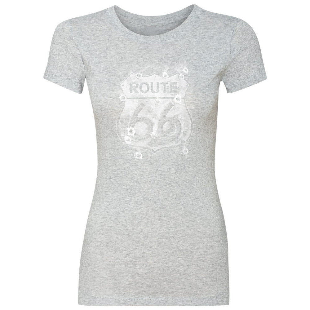 Route 66 Bullet Holes Unisex - Women's T-shirt Highway Sign Tee - Zexpa Apparel - 2