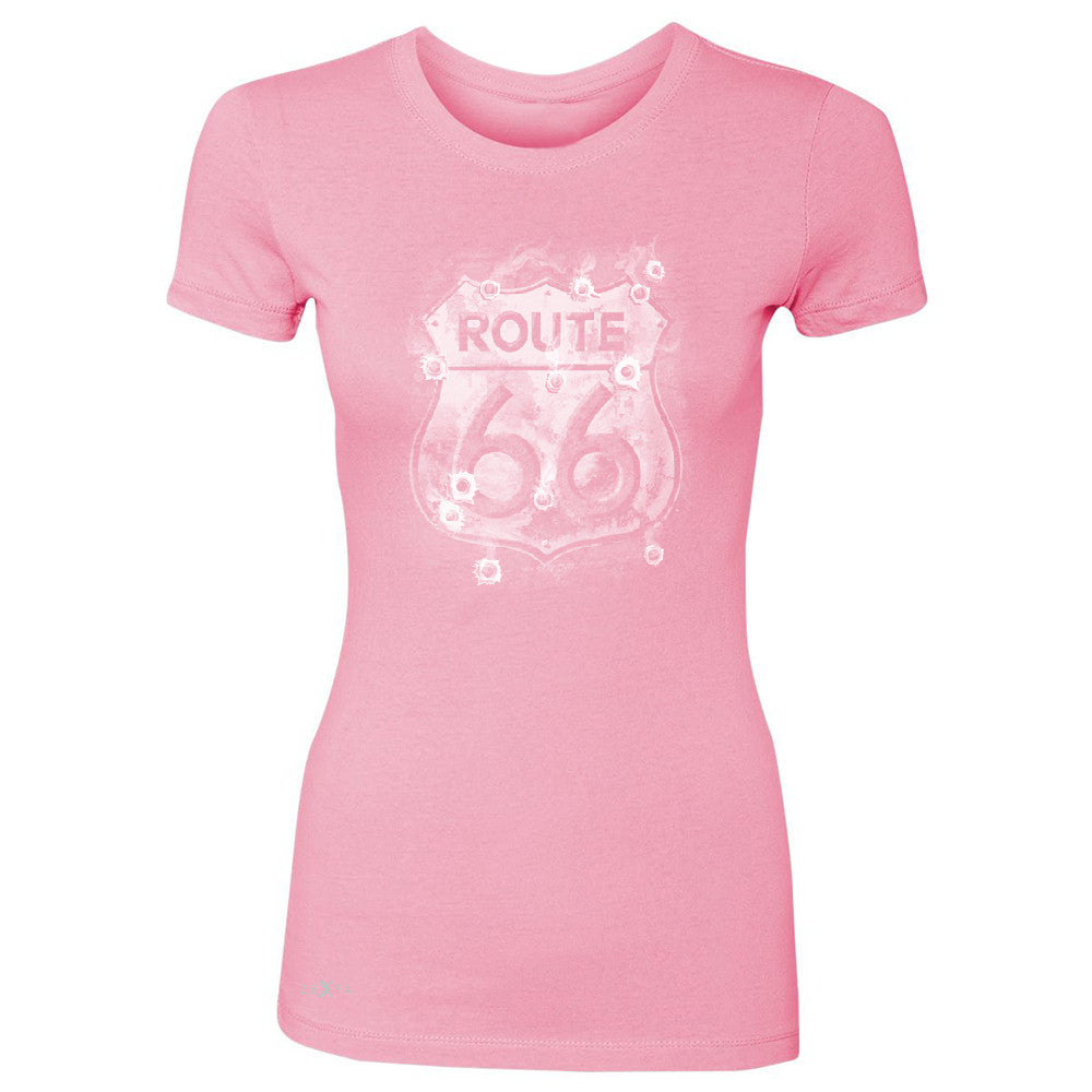 Route 66 Bullet Holes Unisex - Women's T-shirt Highway Sign Tee - Zexpa Apparel - 3