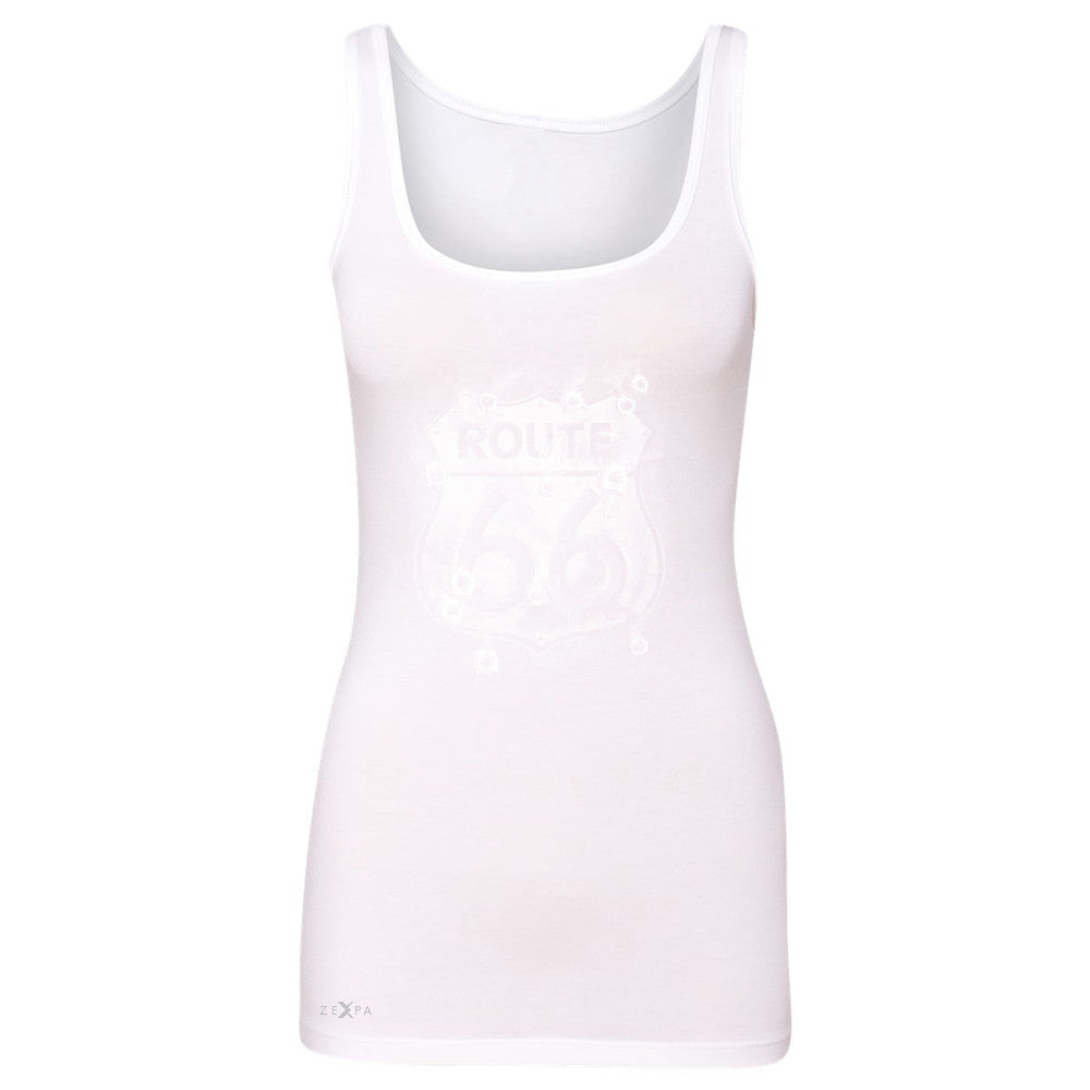 Route 66 Bullet Holes Unisex - Women's Tank Top Highway Sign Sleeveless - Zexpa Apparel - 4