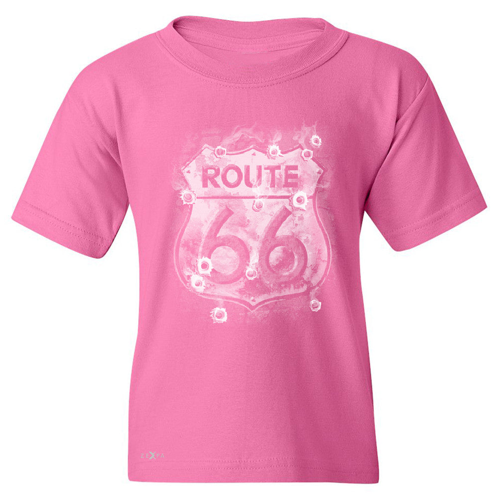 Route 66 Bullet Holes Unisex - Youth T-shirt Highway Sign Tee - Zexpa Apparel - 3