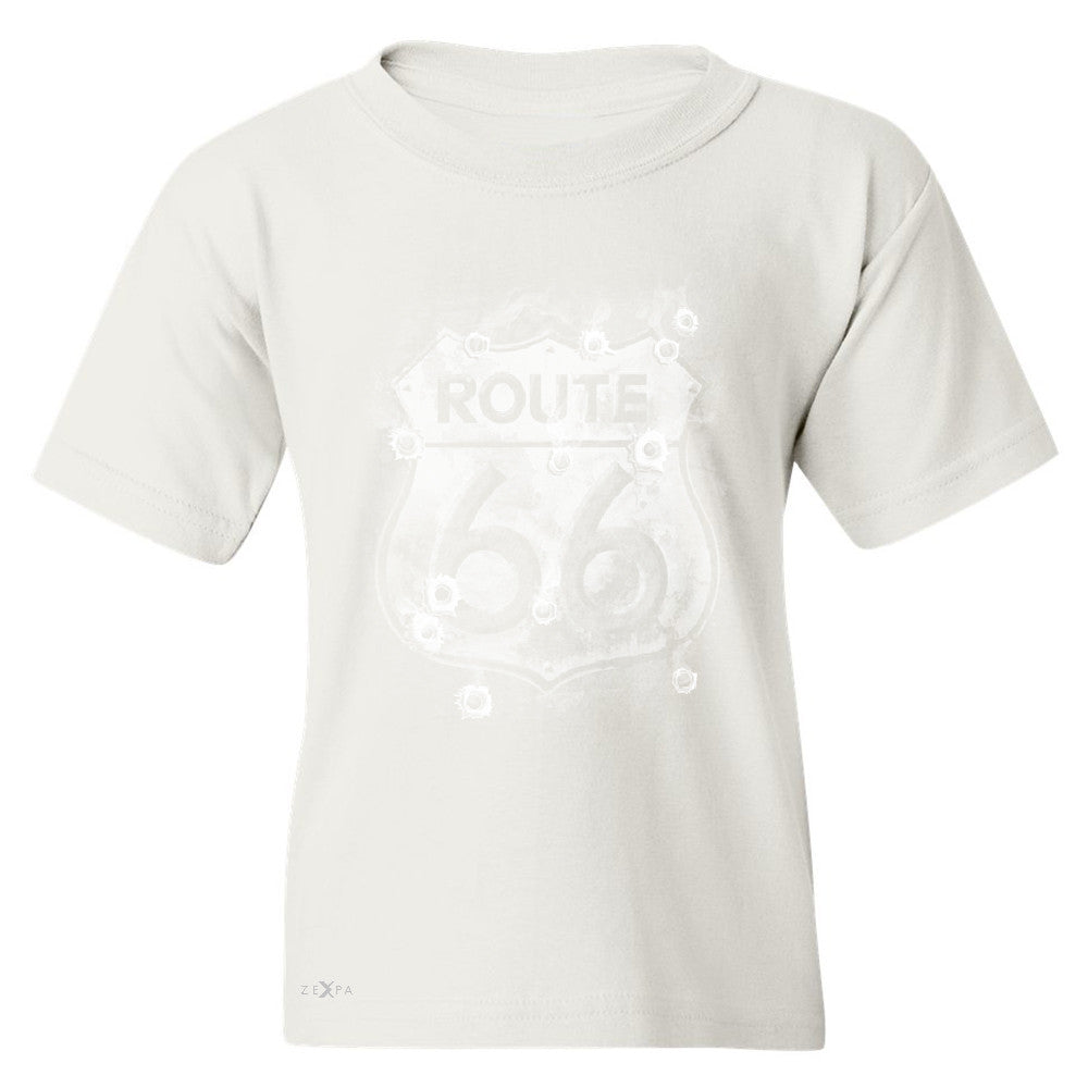 Route 66 Bullet Holes Unisex - Youth T-shirt Highway Sign Tee - Zexpa Apparel - 5
