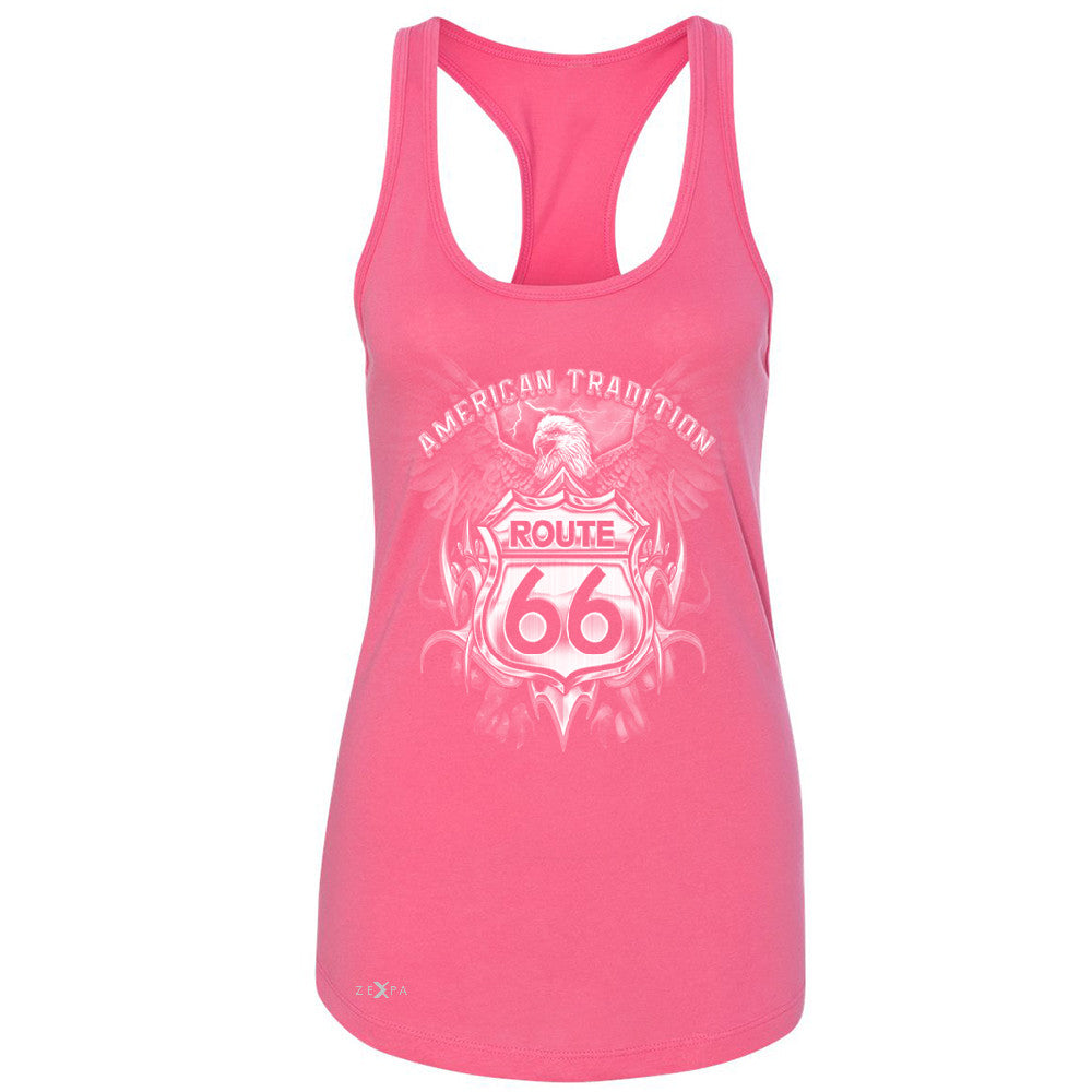 Route 66 American Traditon Eagle Biker - Women's Racerback Biker Sleeveless - Zexpa Apparel - 2