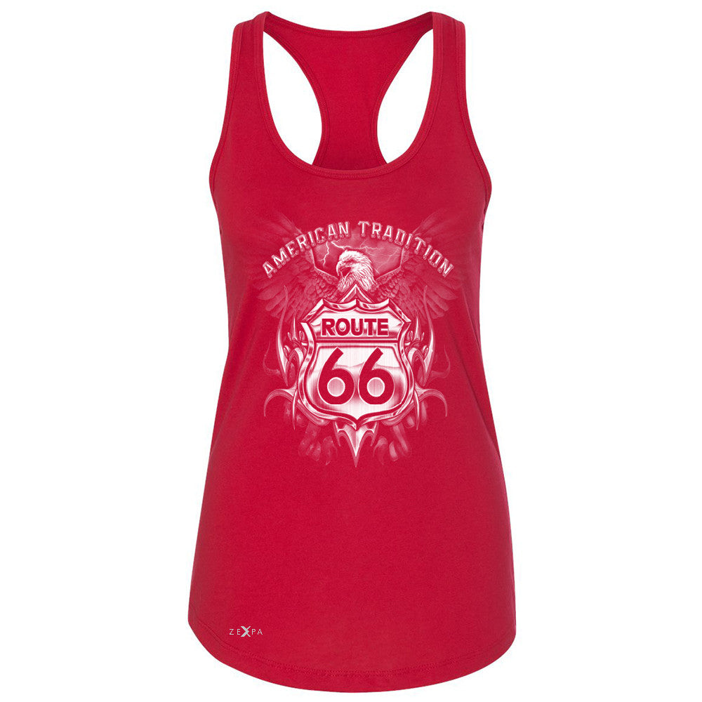 Route 66 American Traditon Eagle Biker - Women's Racerback Biker Sleeveless - Zexpa Apparel - 3