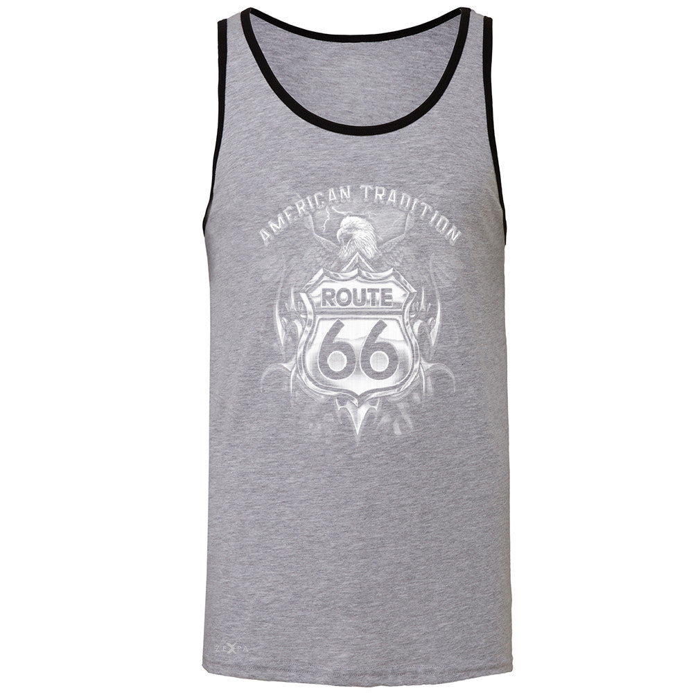 Route 66 American Traditon Eagle Biker - Men's Jersey Tank Biker Sleeveless - Zexpa Apparel - 2