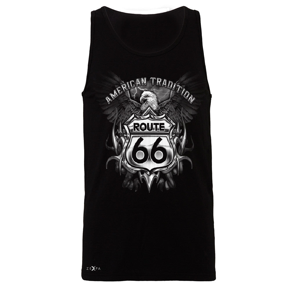 Route 66 American Traditon Eagle Biker - Men's Jersey Tank Biker Sleeveless - Zexpa Apparel - 1