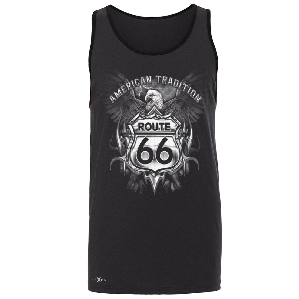 Route 66 American Traditon Eagle Biker - Men's Jersey Tank Biker Sleeveless - Zexpa Apparel - 3