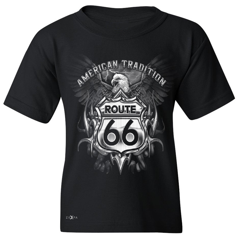 Route 66 American Traditon Eagle Biker - Youth T-shirt Biker Tee - Zexpa Apparel - 1