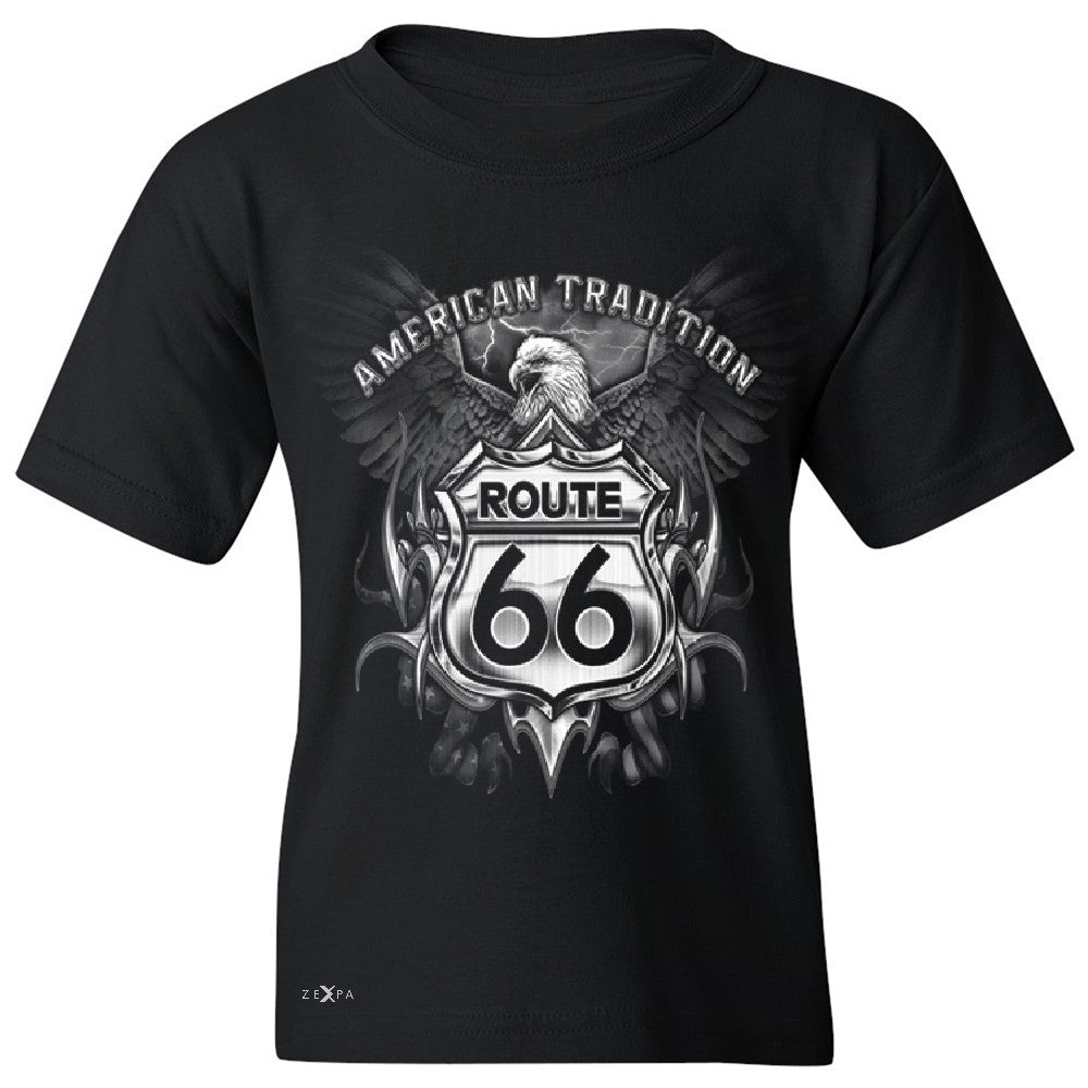 Route 66 American Traditon Eagle Biker - Youth T-shirt Biker Tee - Zexpa Apparel - 1