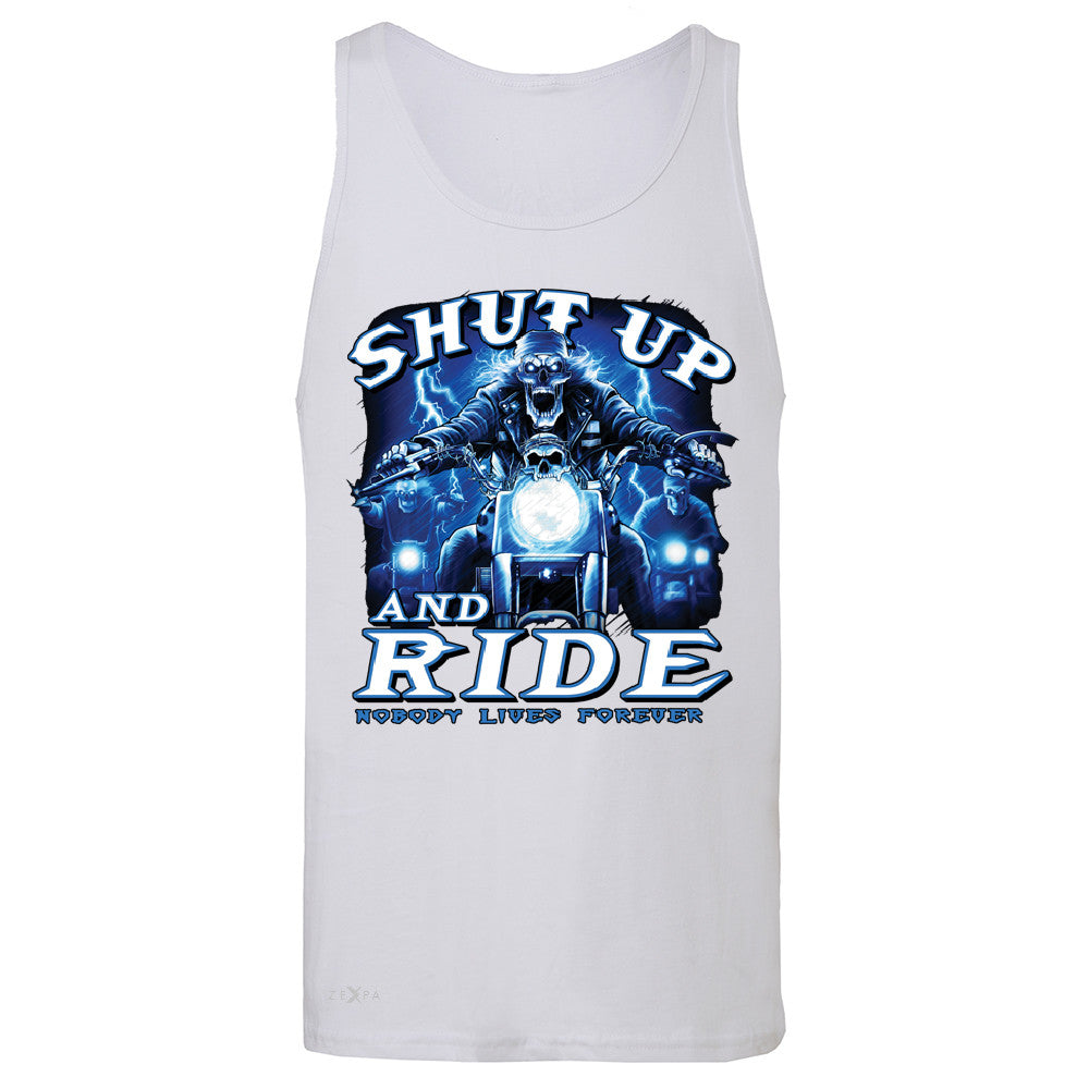 Shut Up and Ride Nobody Lives Forever Men's Jersey Tank Skeleton Sleeveless - Zexpa Apparel - 6
