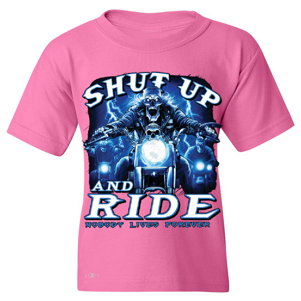 Shut Up and Ride Nobody Lives Forever Youth T-shirt Skeleton Tee - Zexpa Apparel - 3