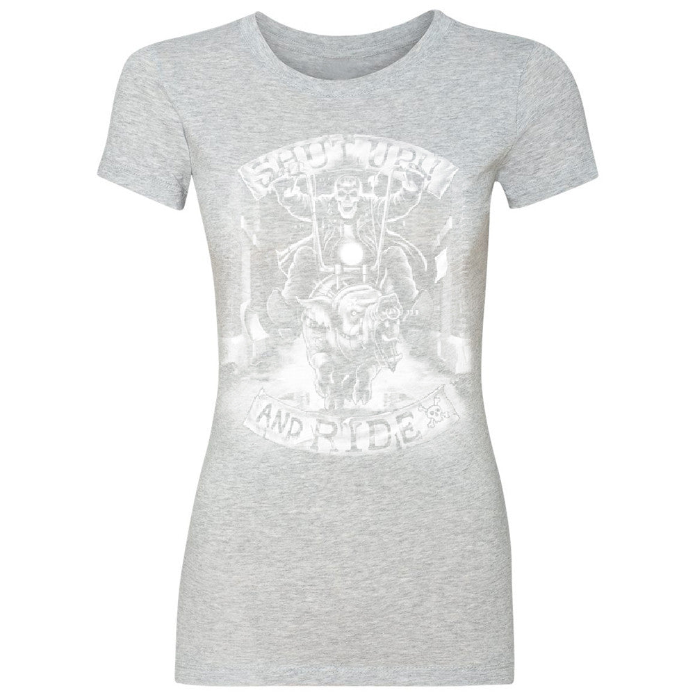 Shut Up and Ride Wild Boar Women's T-shirt Skeleton Tee - Zexpa Apparel - 2