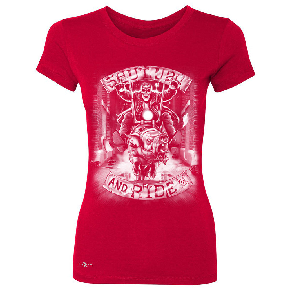 Shut Up and Ride Wild Boar Women's T-shirt Skeleton Tee - Zexpa Apparel - 4
