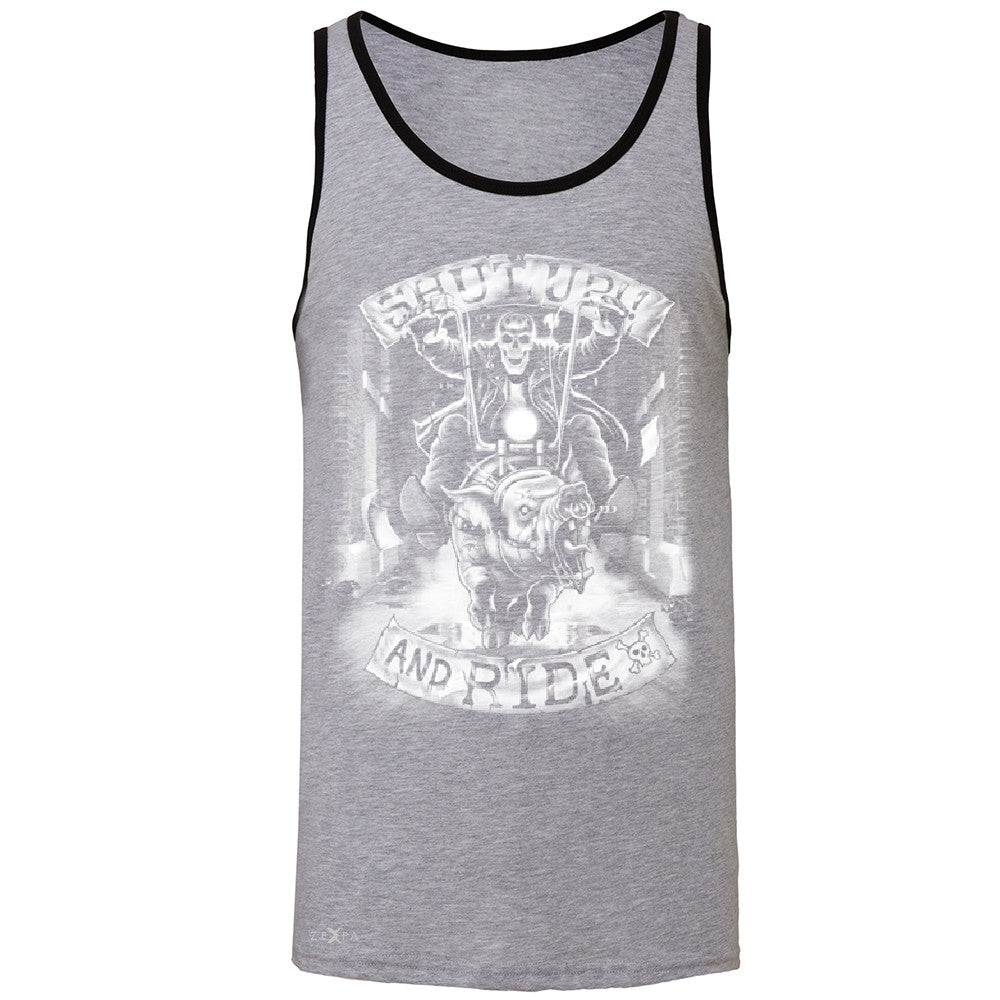 Shut Up and Ride Wild Boar Men's Jersey Tank Skeleton Sleeveless - Zexpa Apparel - 2