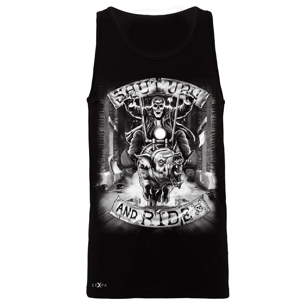 Shut Up and Ride Wild Boar Men's Jersey Tank Skeleton Sleeveless - Zexpa Apparel - 1