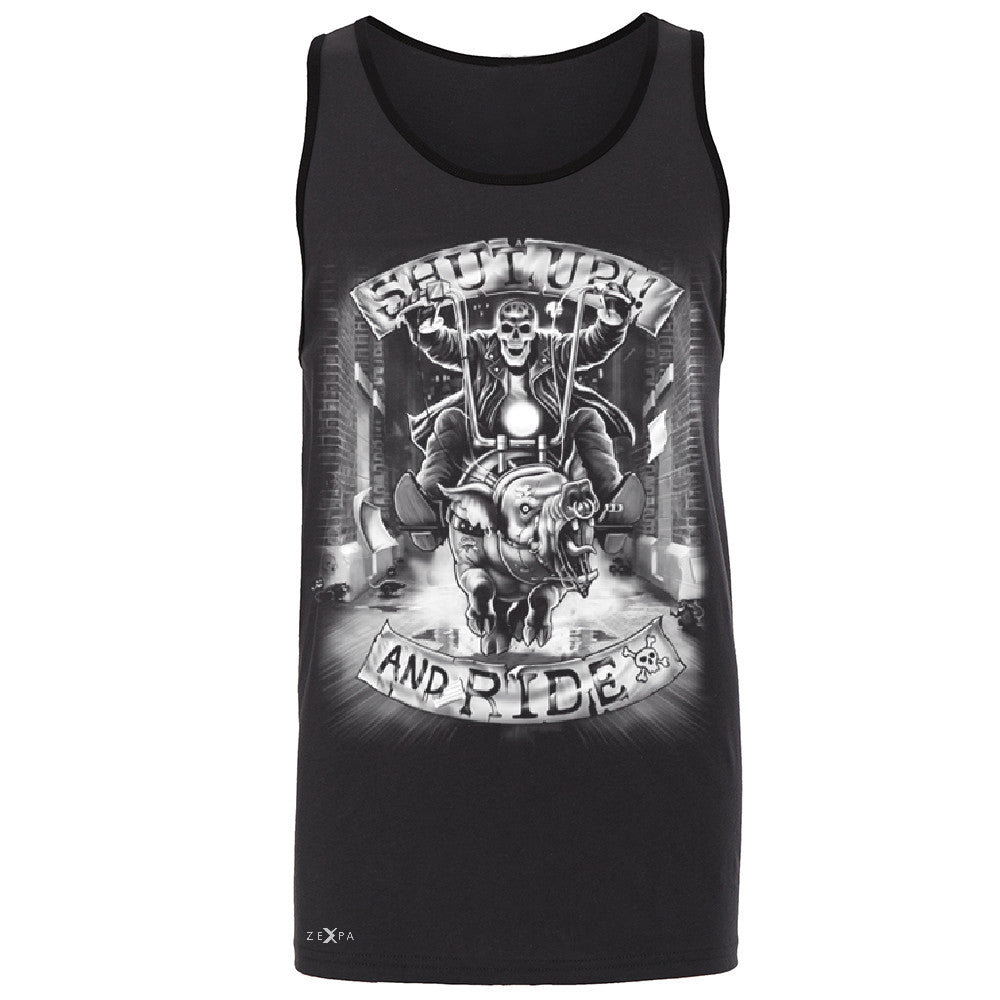 Shut Up and Ride Wild Boar Men's Jersey Tank Skeleton Sleeveless - Zexpa Apparel - 3