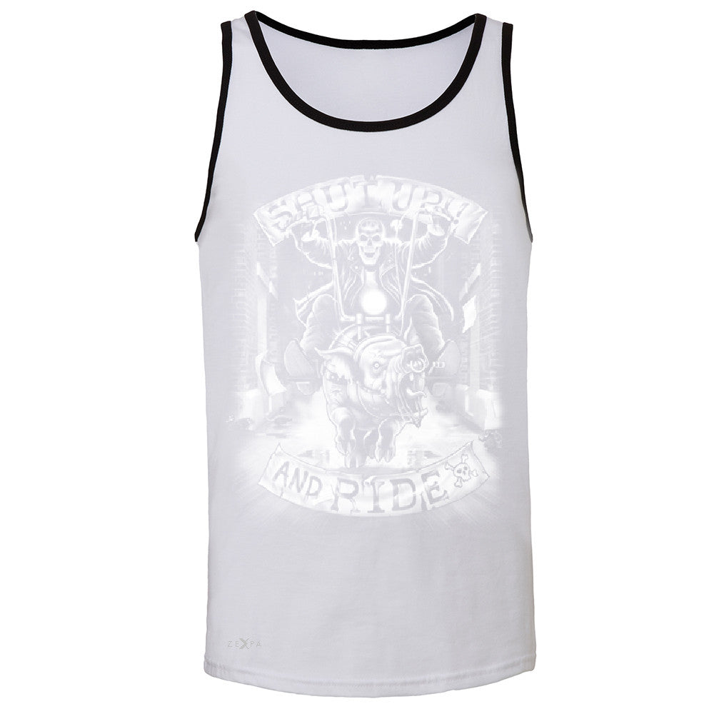 Shut Up and Ride Wild Boar Men's Jersey Tank Skeleton Sleeveless - Zexpa Apparel - 5