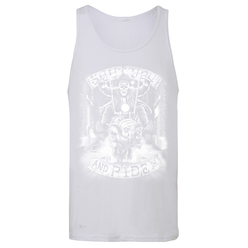 Shut Up and Ride Wild Boar Men's Jersey Tank Skeleton Sleeveless - Zexpa Apparel - 6