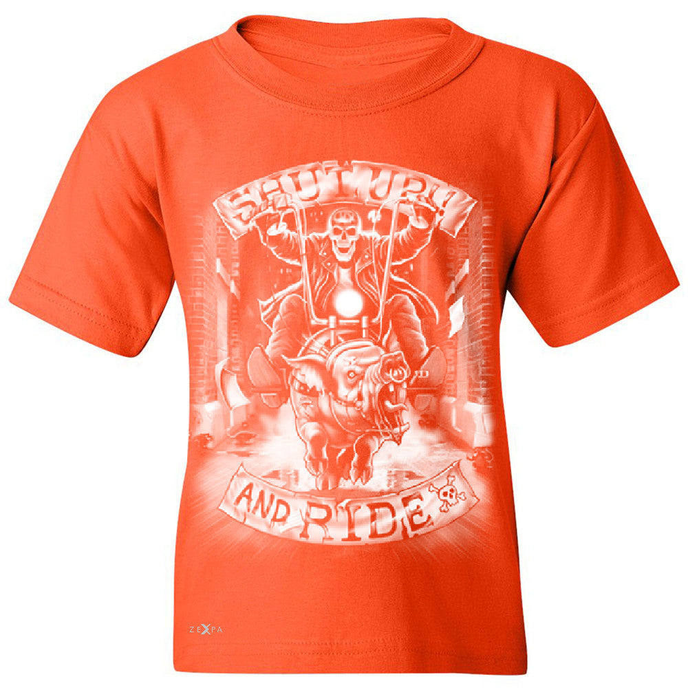 Shut Up and Ride Wild Boar Youth T-shirt Skeleton Tee - Zexpa Apparel - 2
