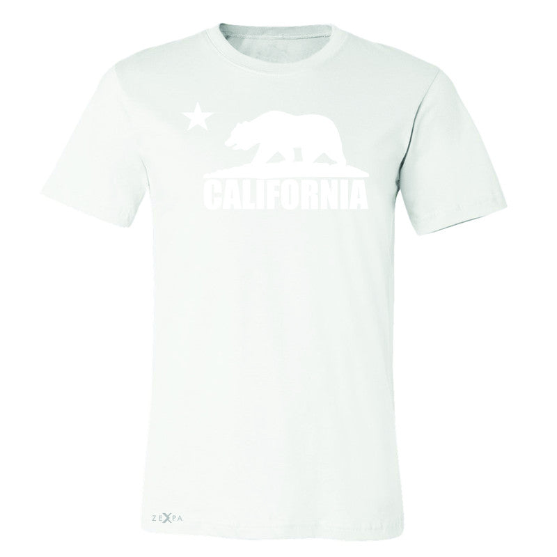 California Bear White Star Men's T-shirt State Flag Cali CA Tee - Zexpa Apparel Halloween Christmas Shirts