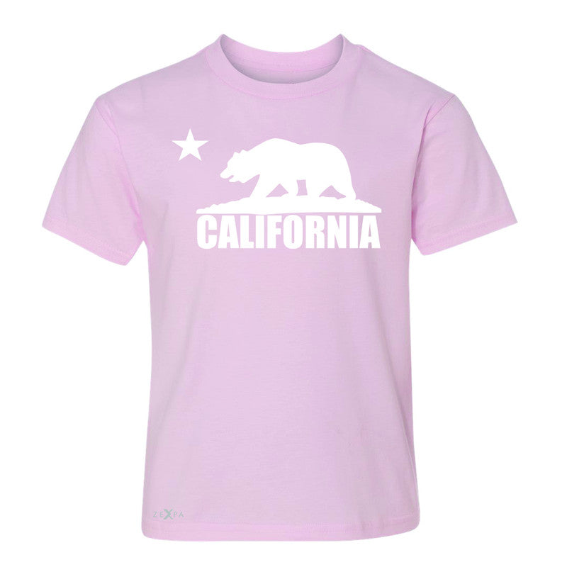 California Bear White Star Youth T-shirt State Flag Cali CA Tee - Zexpa Apparel Halloween Christmas Shirts