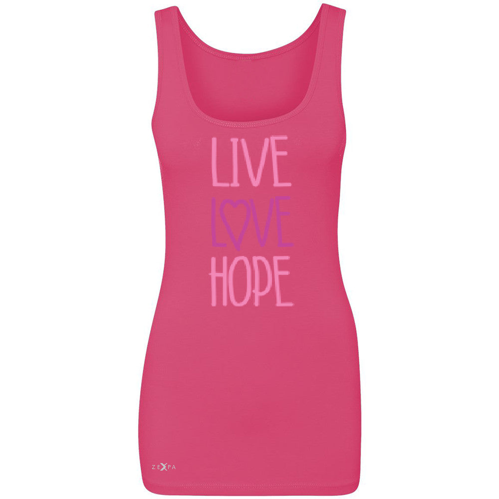 Live Love Hope Women's Tank Top Breast Cancer Awareness Event Oct Sleeveless - Zexpa Apparel - 2