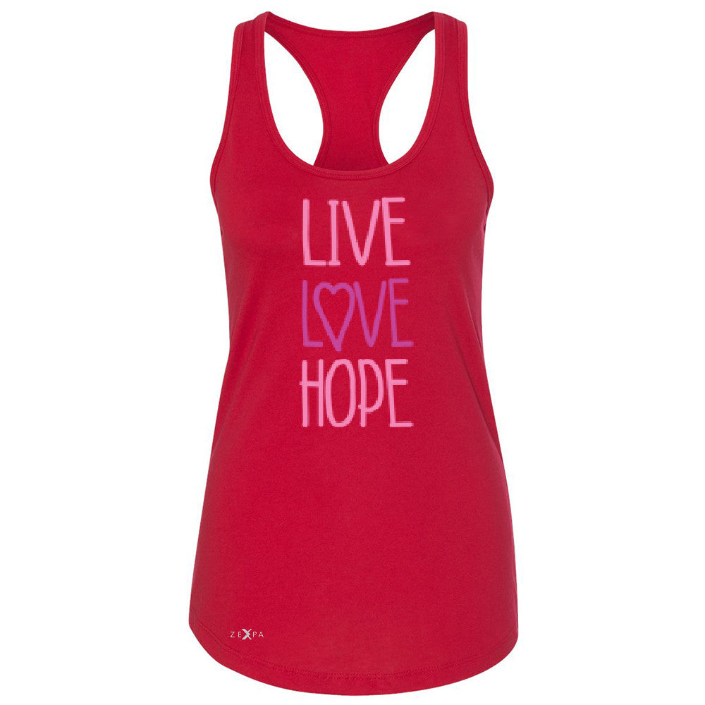 Live Love Hope Women's Racerback Breast Cancer Awareness Event Oct Sleeveless - Zexpa Apparel - 3